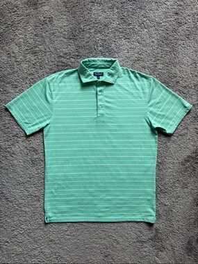 Fish Hippie Co. Performance Polo Mint Stripe Size L